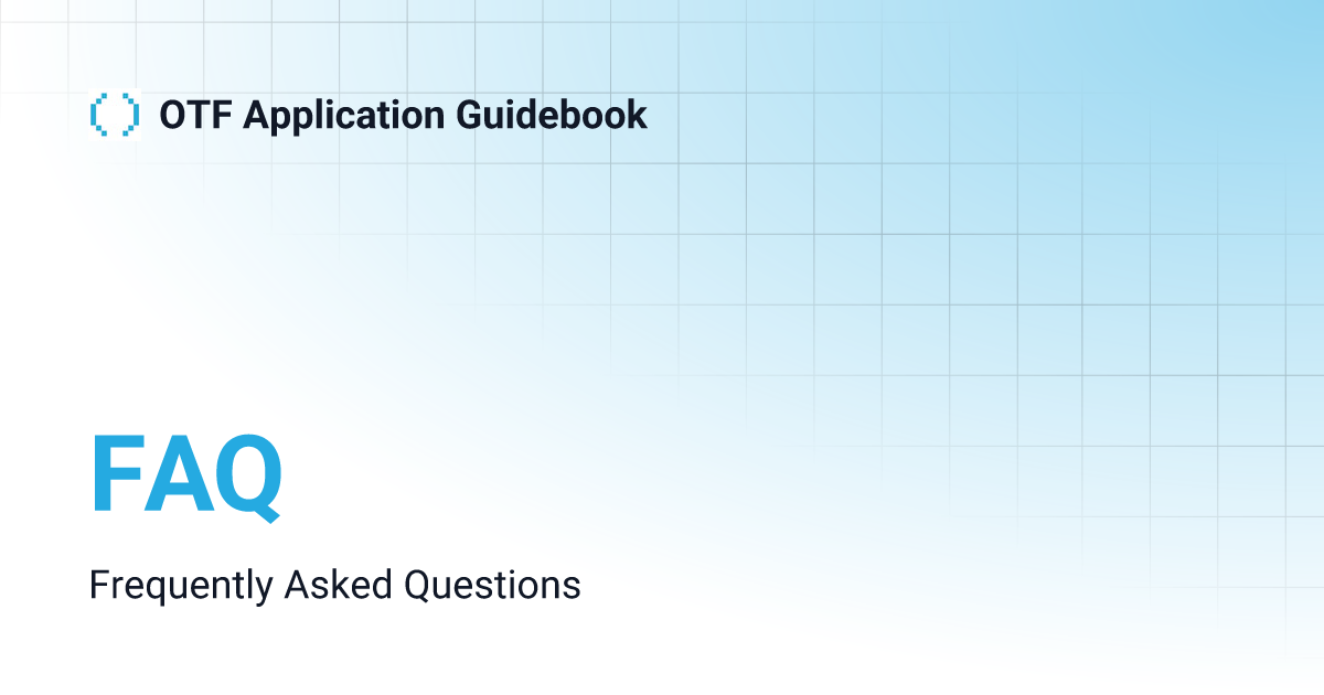 FAQ OTF Application Guidebook